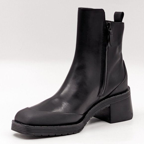 Tory Burch Women Expedition Black Leather Square Toe Dressy Ankle Boots size 6.5 - Picture 5 of 12